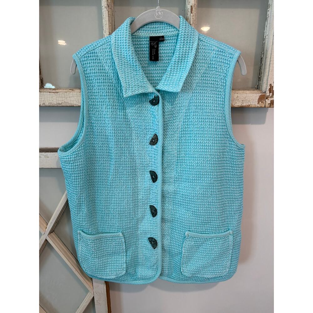 Focus Casual Life size large teal waffle weave vest - Picture 1 of 5